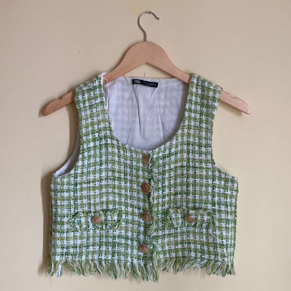 Zara Tweed Vest Top